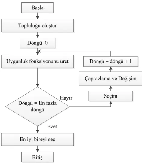 Şekil 3.11. GA akış diyagramı