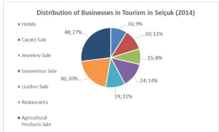 Figure 5. Distribution of Businesses  in Tourism in Selçuk, 2014. (Source:  Selçuk  Chamber  of  Commerce  Archive)
