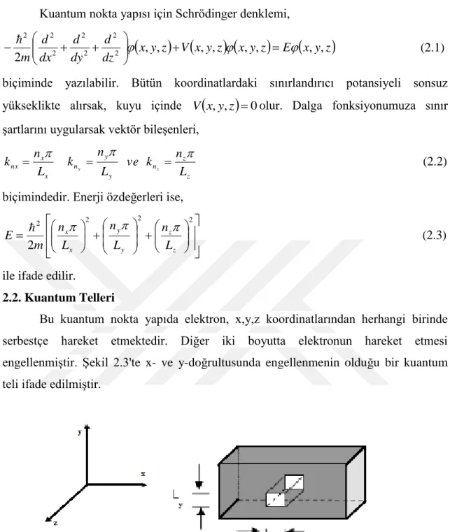Şekil 2.3. Kuantum telinin şematik gösterimi. 