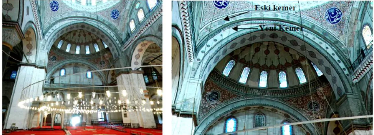 Şekil 6.13. İstanbul II. Beyazid Camii kemerinde Mimar Sinan tarafından yapılan güçlendirme (Sesigür,  Çelik, Çılı, 2007)