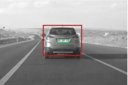 Şekil 5.7. Aday aracın ve plakanın işaretlenmesi 