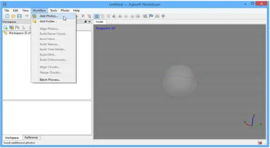 Şekil 4.8.  Agisoft resim ekleme menüsü 
