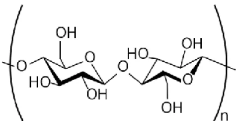 Figure 2.7 Chemical structure of a cellulose repeat unit 
