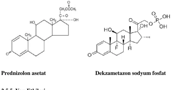 Şekil 5. Steroidlerin kimyasal formülleri 