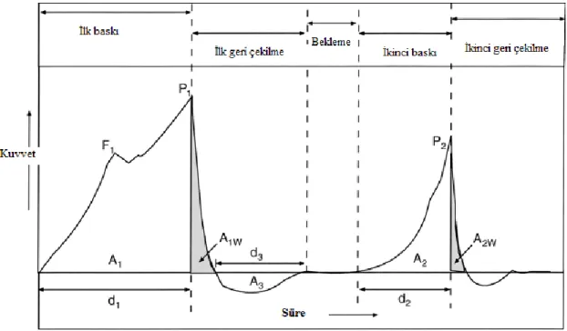 ġekil 2.1: Tekstür profil analiz grafiği (Gunasekaran ve Ak, 2003.)