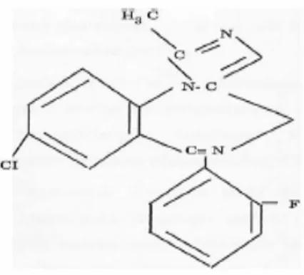 Şekil 3. Midazolam kimyasal yapısı   2.4.2.1. Kimyasal Özellikleri 