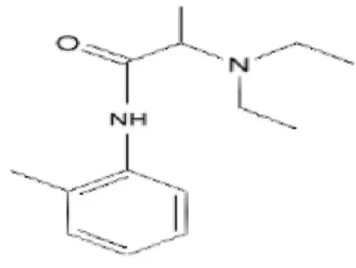 Şekil 5. Prilokainin kimyasal formülü.  