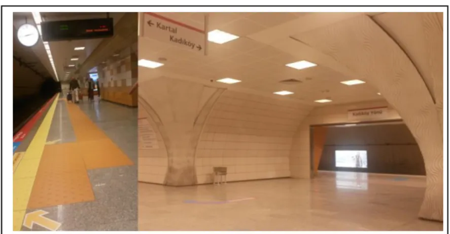Figure  8.  There  are  partially  guiding paths to train platforms. 
