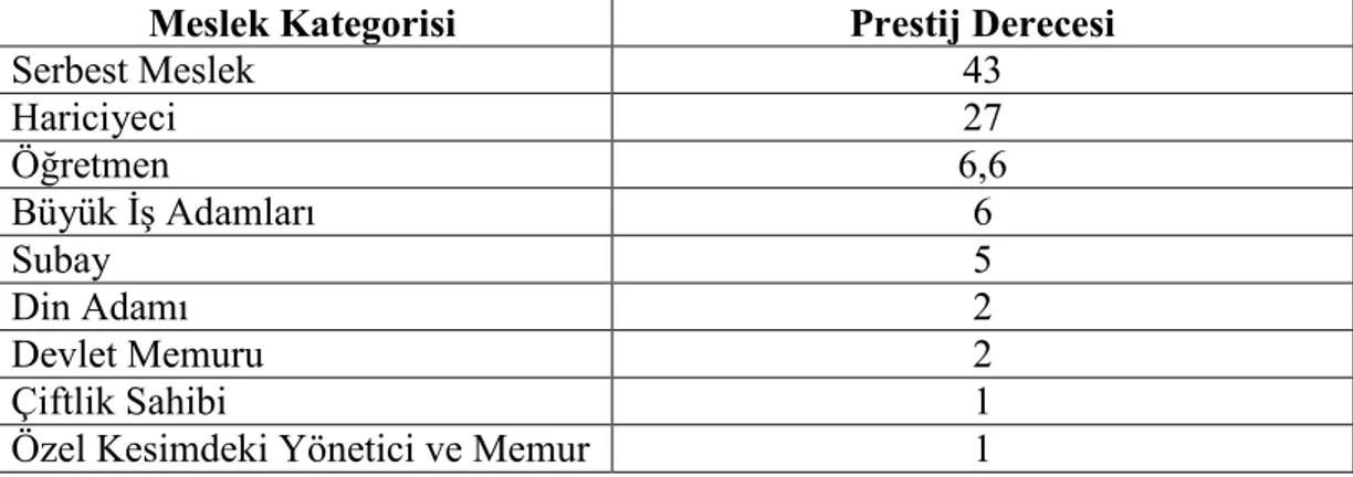 Tablo 2.4. Liseli Öğrencilerin Meslek Tercihleri 