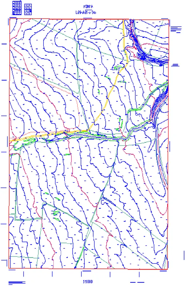 ġekil 3.21. Konya Ġli Selçuklu Ġlçesi AĢağıpınarbaĢı Mahallesi 1/1000‟lik vektör haritası (L29-d-21-b-3- (L29-d-21-b-3-b) 