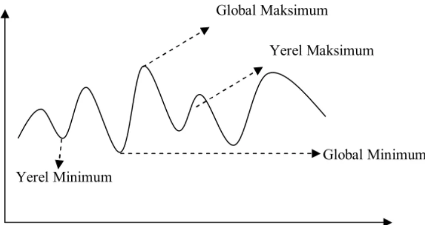 Şekil 2-1. Yerel Minimum-Maksimum ve Global Minimum-Maksimum 