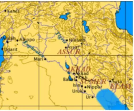 ġekil 3.1. Antik Mezopotamya haritası 