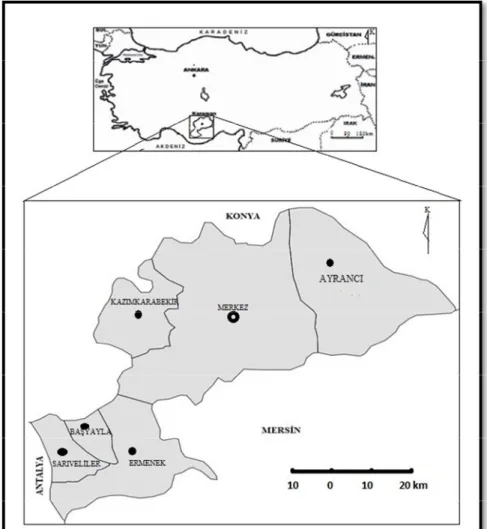 Şekil 1. Karaman Lokasyon Haritası