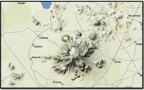 Şekil 3. Karadağ Volkan konileri (Google Earth)