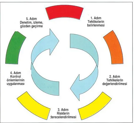 ġekil 7.1. 5 Adımda Risk Değerlendirmesi Döngüsü (ĠSGGM, 2007) 