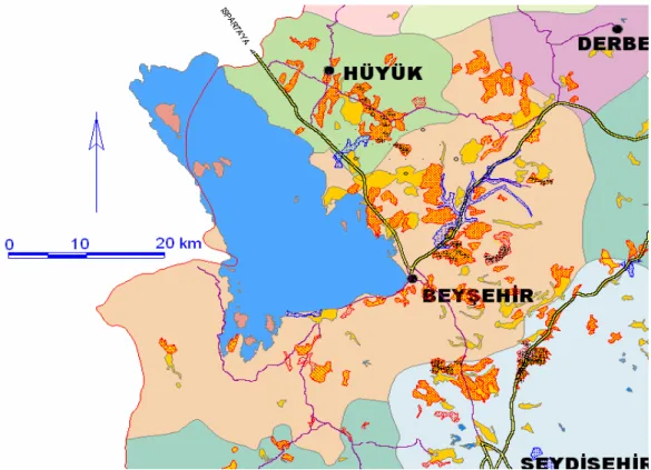 Şekil 4.7. Beyşehir İlçesi işlenebilir sorunlu tarım arazileri
