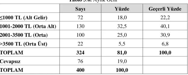 Tablo 3.7. Doğum Yeri 