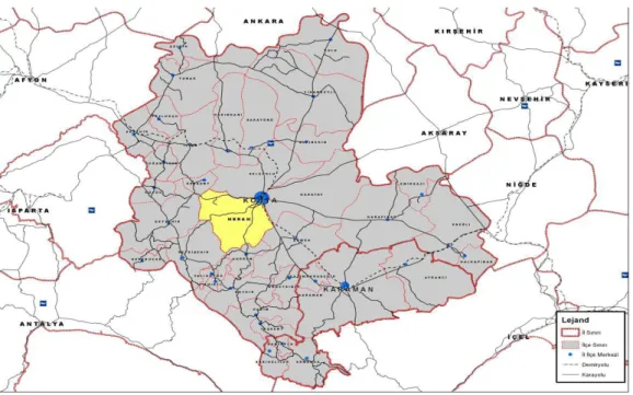Şekil 3.1.Konya haritası 
