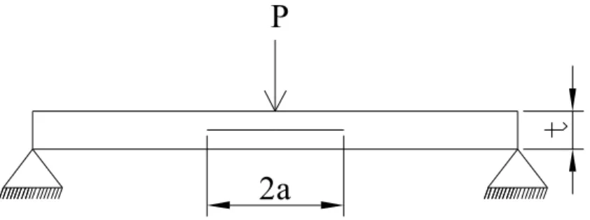 Şekil 6.1 Hasar başlangıcı için gerekli kritik yükün belirlendiği model (Davies ve arkadaşları 1994)
