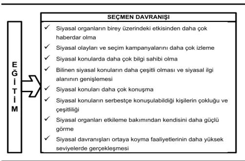 Şekil 2. 1: Eğitimin Seçmen Davranışları Üzerindeki Etkisi 