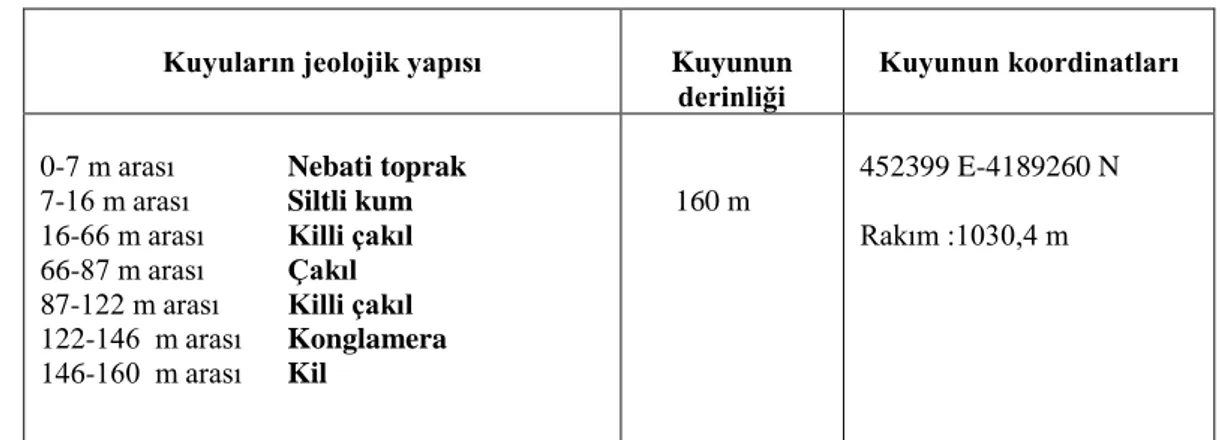 Çizelge 5.14. M5 (Harmancık 3)  nolu kuyuya ait ilkbahar ölçüm verilerinin ortalama değerleri 