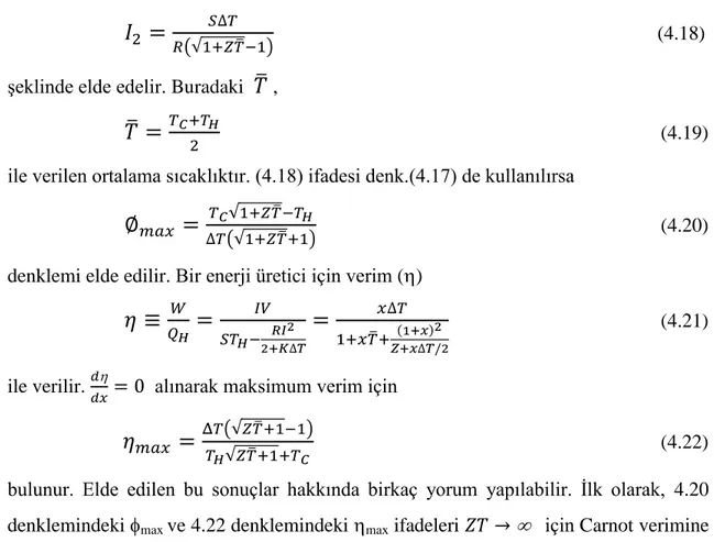 Şekil 4.2 ZT’nin bazı  T değerleri için enerji dönüşüm verimi (Douglas, 2013) 