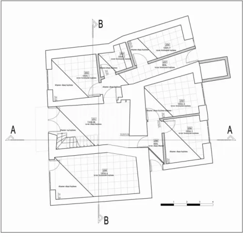 ġekil 4.5. Leblebiciler evi kat  tavan-döşeme planı 