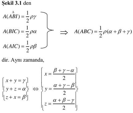 ġekil 3.1 den  ( ) 1 2 ( ) 1 2 ( ) 1 2A ABIA BICA AIC         ( ) 1 ( )A ABC2    