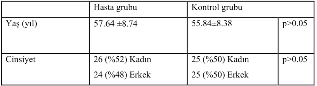Tablo 7:Katılımcıların demografik özellikleri  