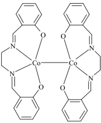 Şekil 1.8' de görülen [Co(Salen)] 2  kompleksinin monomerik yapı yerine  dimerik yapıyı tercih ettiği bilinmektedir (Tümer 1999)