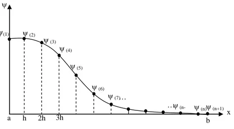 Şekil 3.2. Dalga fonksiyonu ψ’nin n parçaya bölünmesi 