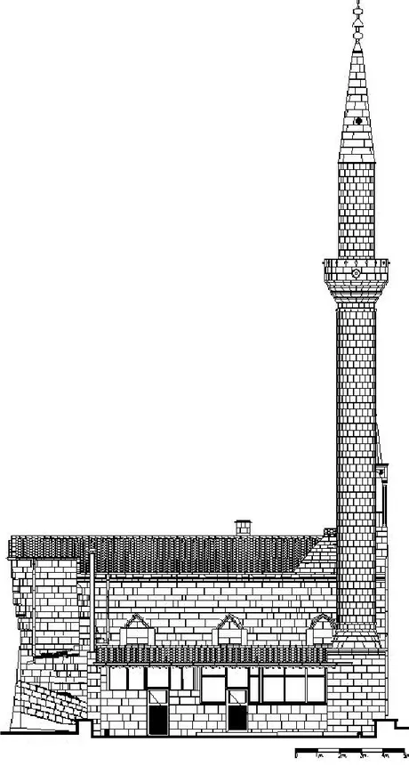 ġekil 4.6  Ürgüp ÇarĢı Camii, Doğu Cephesi    (Y.Mimar E.Altundağ-Mimar B.Yiğit) 