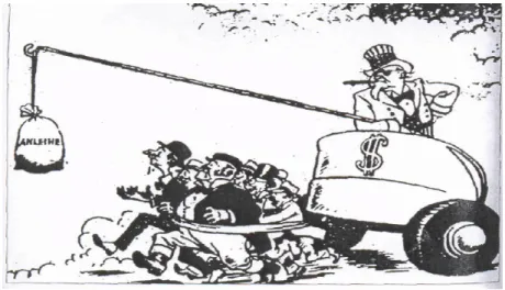 Şekil 12. Sovyet Rusya’nın düşüncesine göre Marshall Planı’nı yansıtan bir karikatür 94