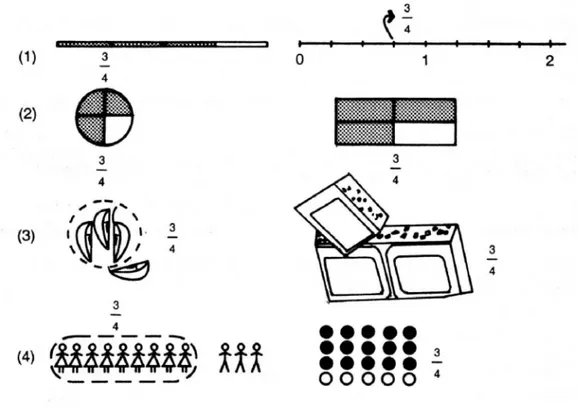 Şekil 1.3. Bir kesre uygun değişik modeller (Altun ve Alkan ,1998) 