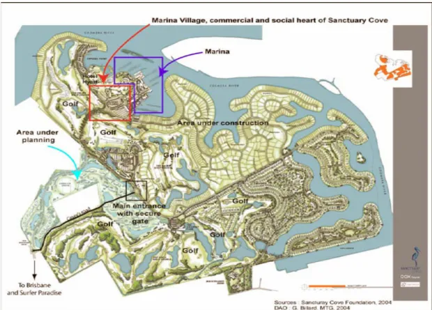 Şekil 3.2: Avustralya, Sanctuary Cove fonksiyon şeması 