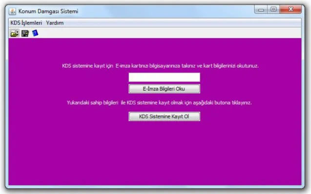 Şekil 3.4.3.1. KDS kullanıcı kayıt ekranı 