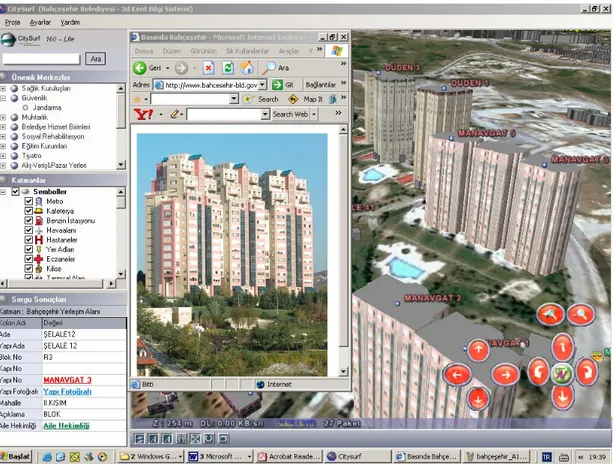 Şekil 6.6 Bahçeşehir Belediyesi’nin 3D görselleme uygulamasında bir binanın resmi  [URL 5] 