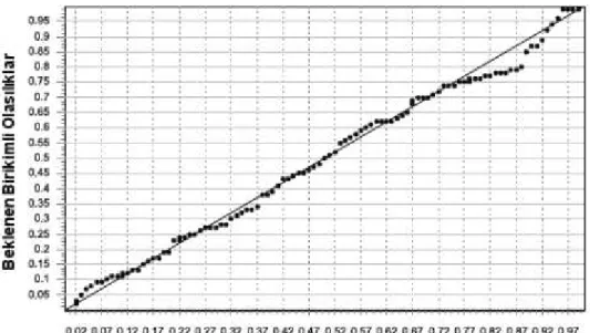 Şekil 5.5 Weibull Dağılımı P-P Plot Grafiği 