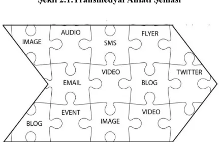 Şekil 2.1.Transmedyal Anlatı Şeması 