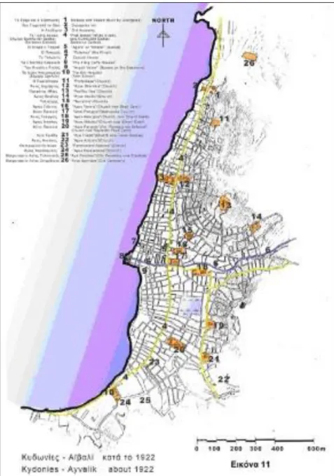 Figure 1. Ayvalik in  1922, (Psarros, 2004) 