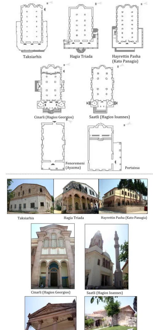 Figure 2a. Schematic plans of  the church buildings that still  exist in Ayvalik (İpek, 2003)