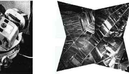 Şekil 3.1 1930: 4 x RMK C/1 4-mercekli kamera: Düşük geometrik distorsiyon,  ancak sınırlı görüş açısı (Hoban 2004)