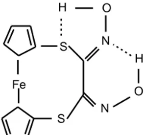 Şekil 1.7. 1,4 Ditio-2,3-bis(hidroksiimino)[4](1,1')ferrosenopen’in amphi- formu 