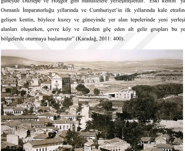 Şekil 6: Bey Mahallesi sınırları dahilindeki Kendirli Kilisesi’nin eski görüntüsü  Osmanlı döneminde mahalle isimlerine ve sayılarına bakılacak olursa;  “1650-1700  yıllarında  56  mahalle  ismi  tespit  edilmiştir