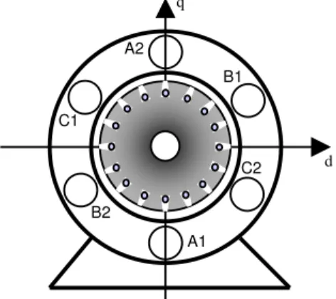 Şekil 3.2 Sincap-kafes asenkron makinenin şematik gösterimi 