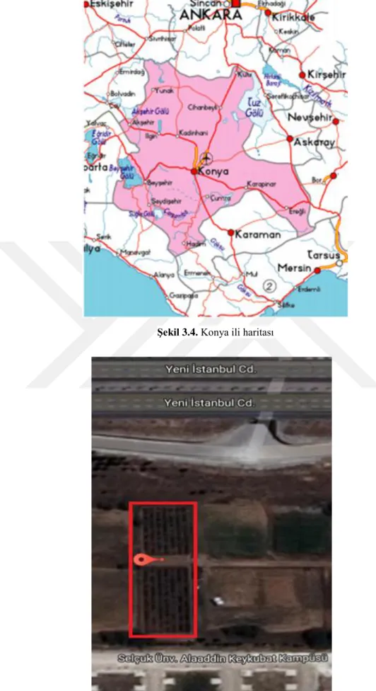 Şekil 3.4. Konya ili haritası 