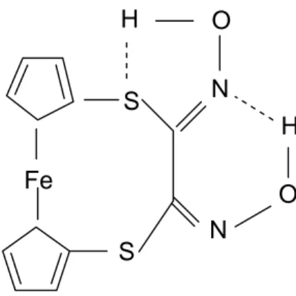 Şekil 1.5. 1,4 Ditio-2,3-bis(hidroksiimino)[4](1,1')ferrosenopen’in amphi- formu 
