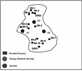 Şekil 6. Çalışama alanı sondaj dağılımı 