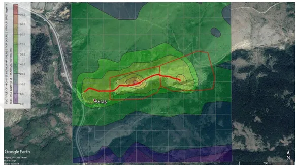 Şekil 4.23. Kartezyen  Grid Sistem Günlük  PM10  Dağılımını Gösterir Harita – 200 metre 