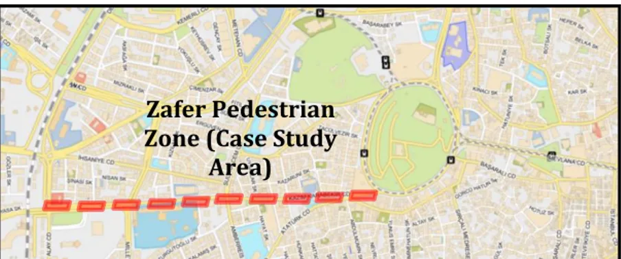 Figure  9.  The  Location  of  Zafer  Pedestrian Area in Konya 